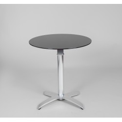 Sitztisch rund, Ø 70 cm, Glas, schwarz